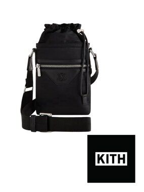 NWOT Kith Monogram Nylon Jacquard Drawcord Crossbody Bag - Black